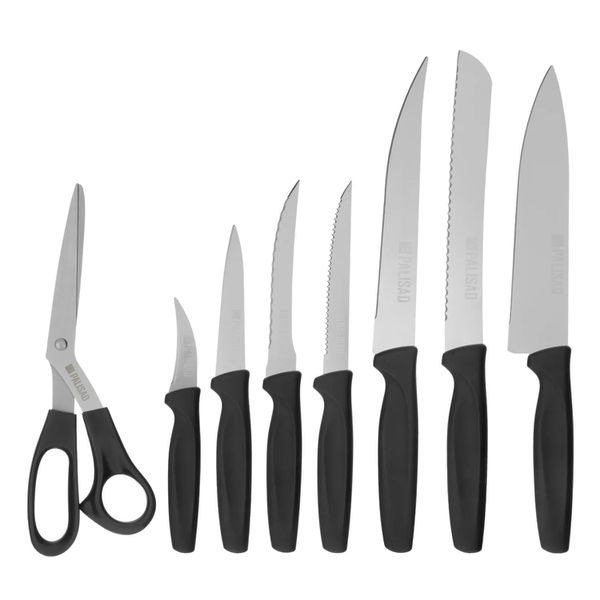 JOGO DE FACAS PROFISSIONAL + TESOURA PALISAD 7914455 COM 8 PEÇAS