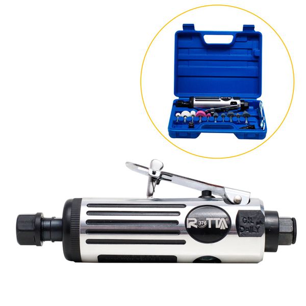 RETIFICA E ESMERILHADEIRA PNEUMATICA 1/4" 22000RPM ROTTA 37314 C/ KIT