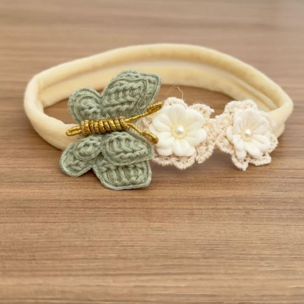 Faixa Guipure Borboleta Verde