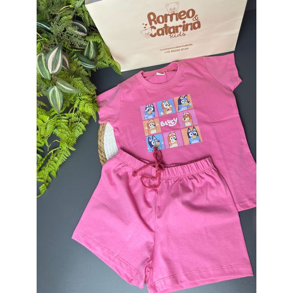 conjunto menina algodão rosa