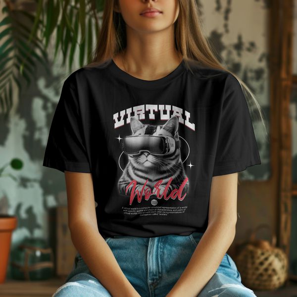 Camiseta Preta Feminina Básica Estampada estilosa de algodão leve moderna linda By ROTA79