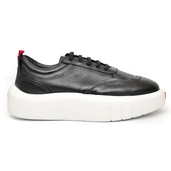 Tênis Masculino Casual Couro Legítimo Hong Kong Preto