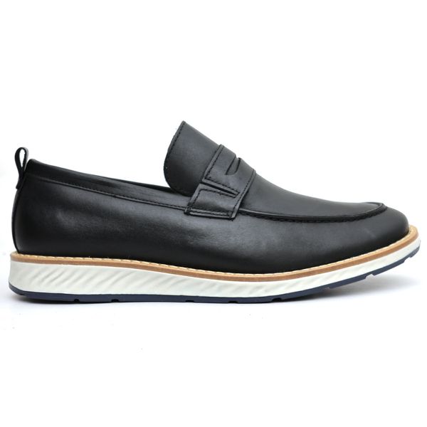 Sapato Masculino Loafer Roma Esporte Fino em Couro Legitimo Preto
