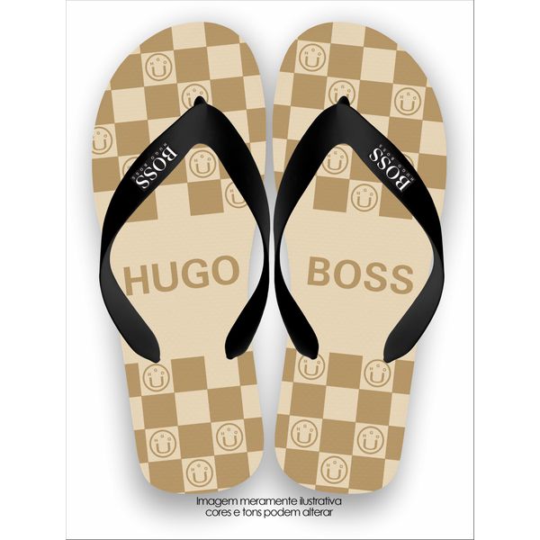 Chinela Boss Xadrez Importada Verão Super Macia Solado Eva Alta Qualidade 