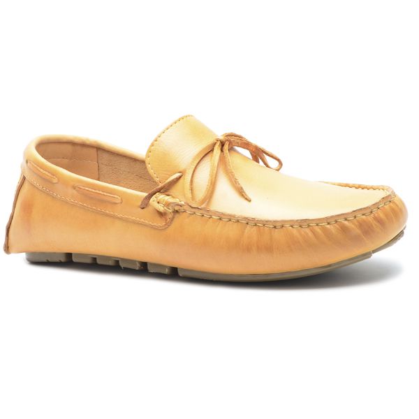 Mocassim/Drive Masculino Couro Mel