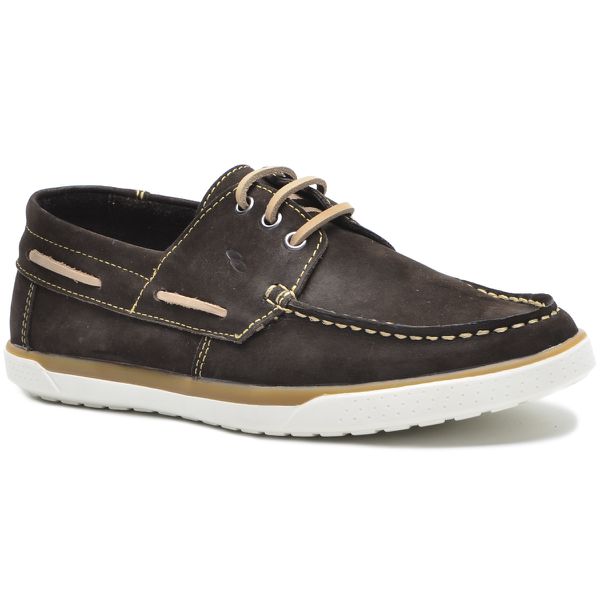 DOCKSIDE MASCULINO DE COURO NOBUCK MARROM