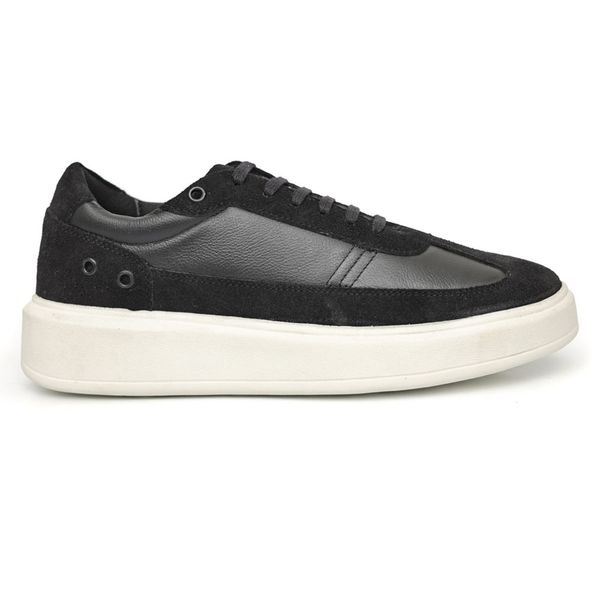 Tênis Masculino Casual Couro Legítimo Milan Preto