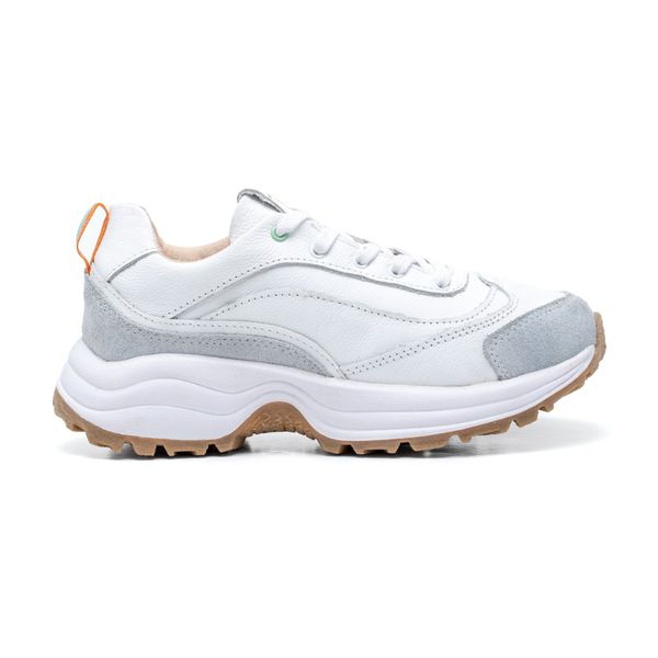 Tênis Skeaker Feminino Casual Branco couro legítimo 