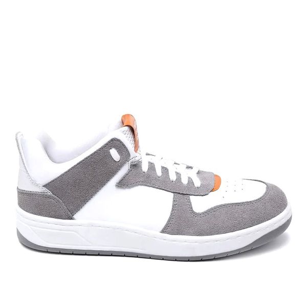 Sapato Feminino Casual cano médio couro legítimo street cinza