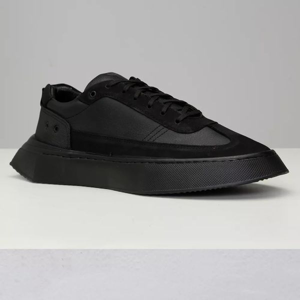 Tênis Masculino Casual Couro Legítimo Hollywood Allblack