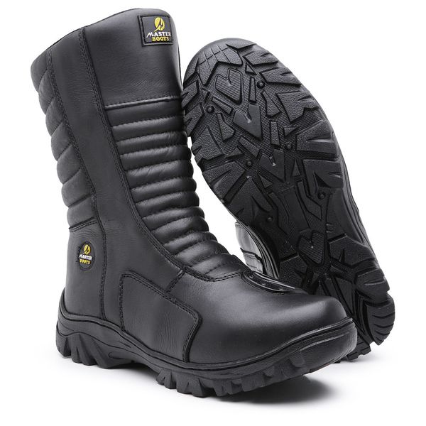 Bota Masculina Adventure Militar Dakkar Couro Legítimo Preto 