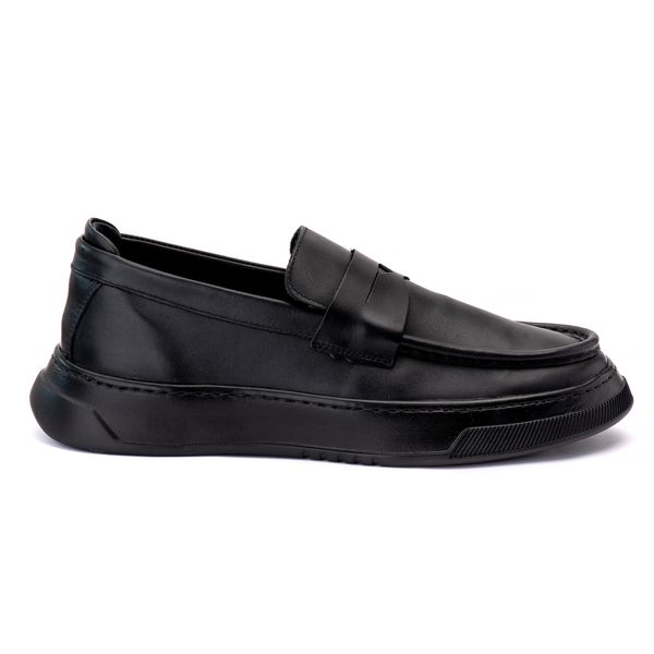 Loafer Masculino Casual Couro Legítimo Malásia Allblack
