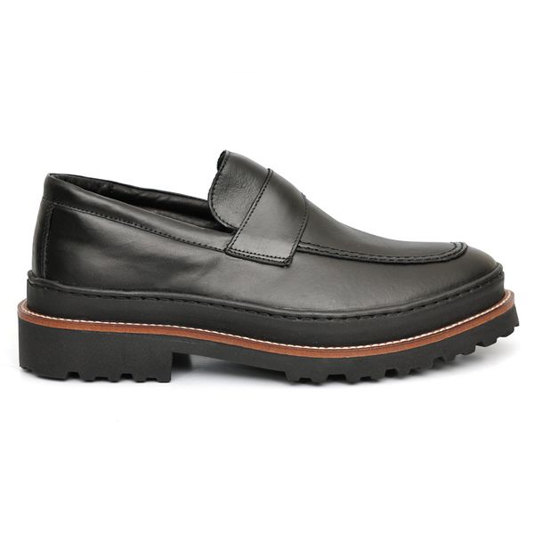 Sapato Masculino Social Loafer Katar Couro Legítimo Preto