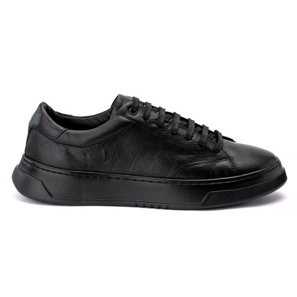 Tênis Masculino Casual Couro Legítimo Rio Allblack