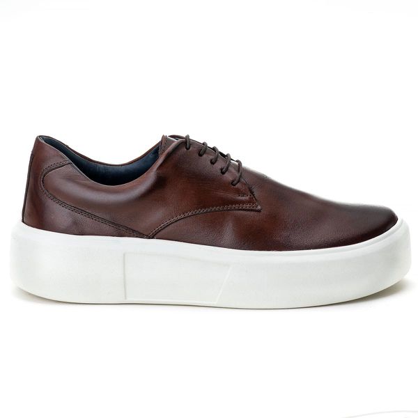 Sapato Masculino Couro Legítimo Sola Alta 6cm Everest Café