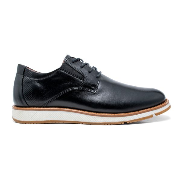 Sapato Masculino Derby Esporte Fino Eccelenza em Couro Nobre Preto
