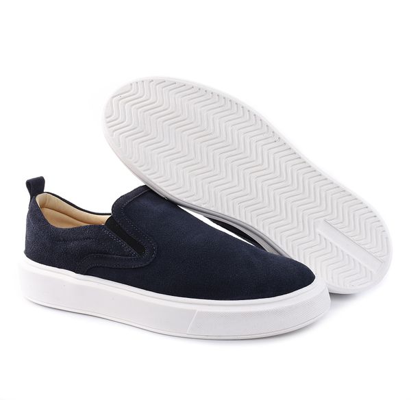  Sapato Masculino Slip On Summer Raphaello Footwear Couro Legítimo Iate Blue