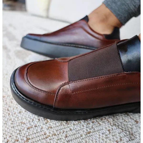 Sapato Masculino Couro Legítimo Sola Alta 6cm Mouro Solado Preto 