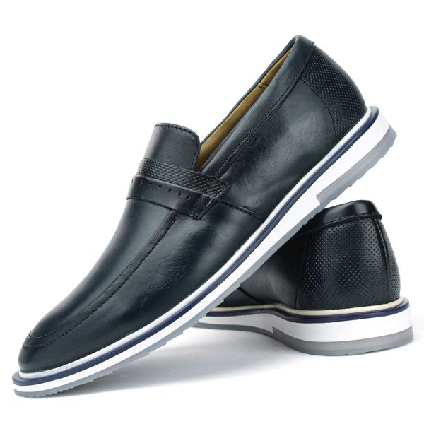 Sapato Loafer Esporte Fino Alpha em Couro Nobre Marinho