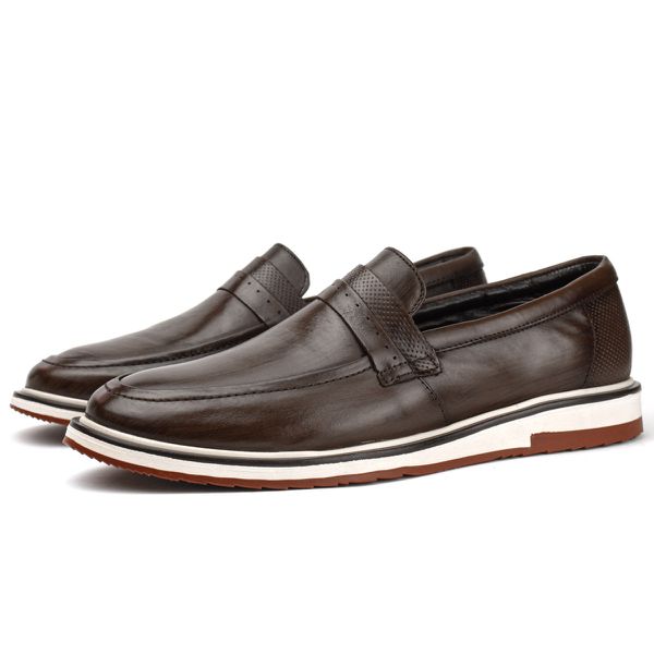 Sapato Masculino Loafer Esporte Fino Alpha em Couro Nobre Rustico