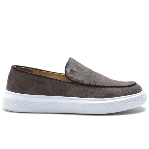  Sapato Slip On Raphaello Footwear Couro Legítimo Miami Grafite