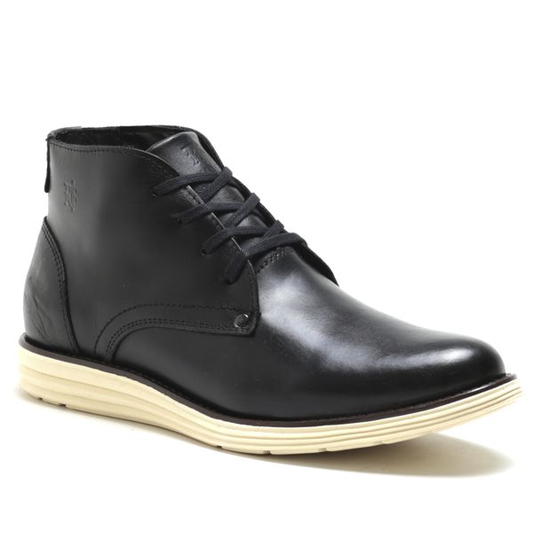 Bota Masculina Em Couro Raphaello Footwear Canela Black