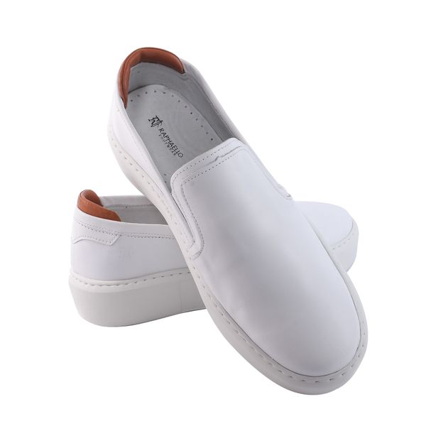 Sapato Masculino Couro Legítimo Sola Alta 6cm Granada White