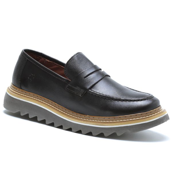 Sapato Masculino Loafer Catar Couro Legítimo Black