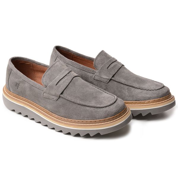 Sapato Masculino Loafer Catar Grey em Camurça Importada 