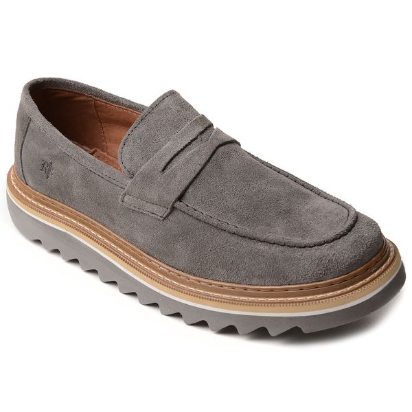 Sapato Masculino Loafer Catar Grey em Camurça Importada 