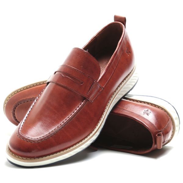 Loafer Masculino Esporte Fino Roma em Couro Legitimo Castor