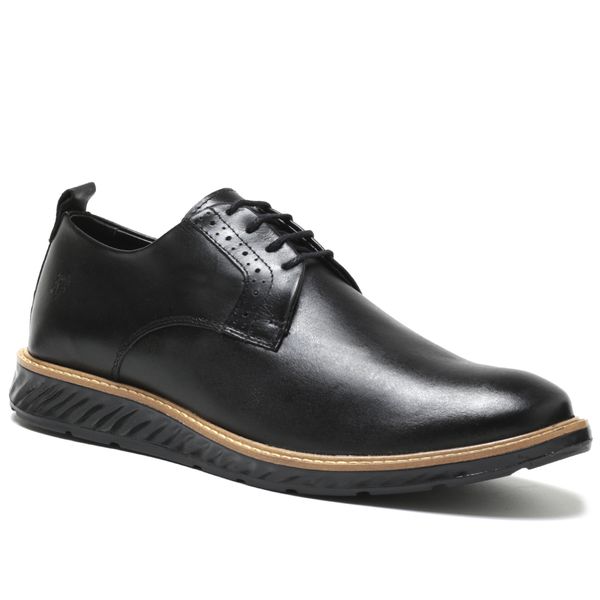 Sapato Masculino Derby Elite New York em Couro Legítimo All Black