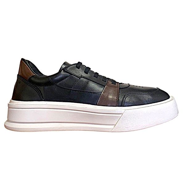 Tênis Sneaker Masculino Casual Couro Legítimo Raphaello Footwear Fly Black