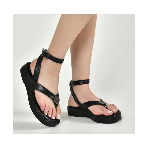 Sandália Rasteira Papete Preto