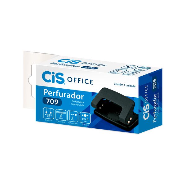 PERFURADOR DE PAPEL P/8 FLS CIS-709 