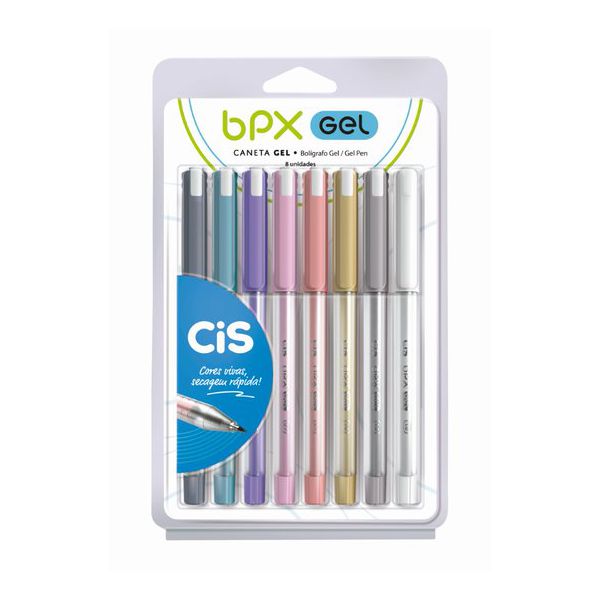 Caneta Cis BPX Gel 0,7MM Estojo C/8 Cores