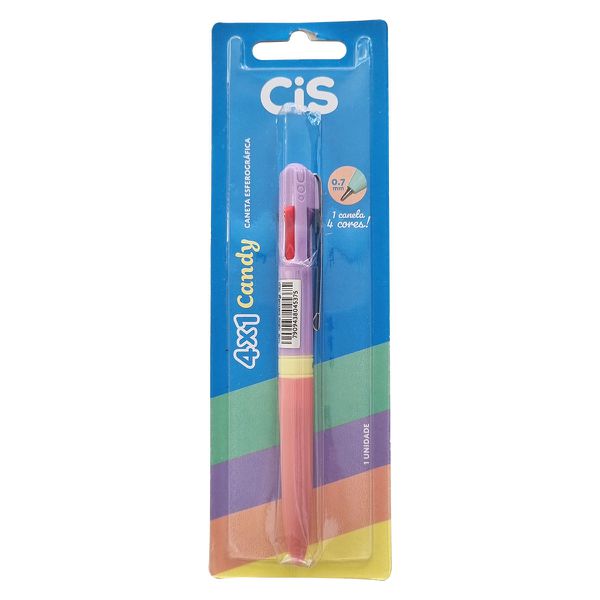 CANETA CIS CANDY 4X1 PONTA 0,7MM (MODELO 3)