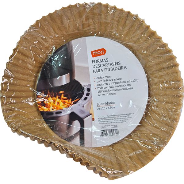 FORMA DESCARTÁVEL REDONDA 20cm C/50 UNIDS P/FRITADEIRA - MORI