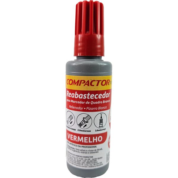 REABASTECEDOR DE QUADRO BRANCO COR VERMELHA 30 ML - COMPACTOR
