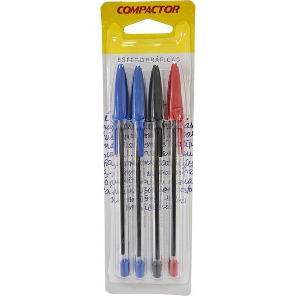 KIT C/4 CANETAS ESFEROGRÁFICAS TOP-2000 - COMPACTOR
