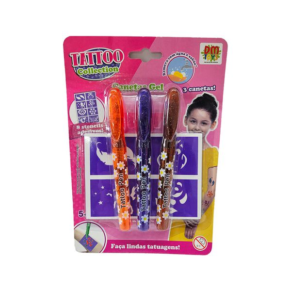 CANETA GEL TATTO COLLECTION - DM TOYS