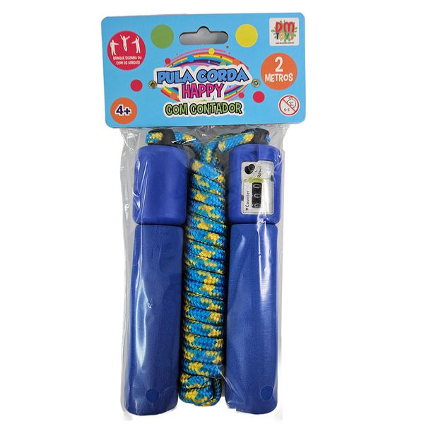 PULA CORDA HAPPY COM CONTADOR - AZUL- DM Toys