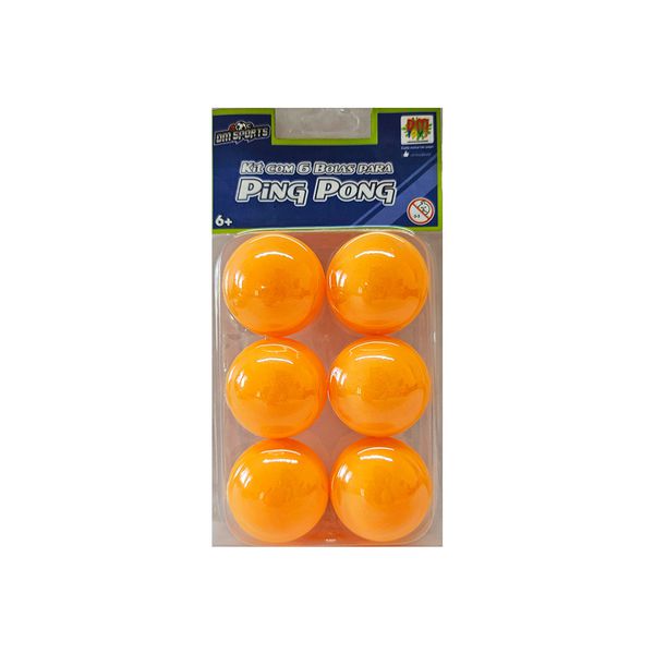 KIT C/6 BOLAS DE PING PONG - DM TOYS