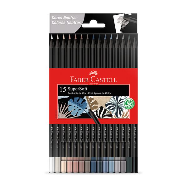 ECOLÁPIS SUPERSOFT 15 CORES NEUTRAS FABER CASTELL