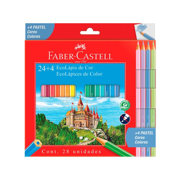 ECOLAPIS 24 CORES + 4 PASTEL FABER CASTELL