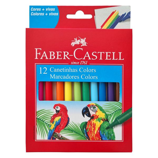CANETA HIDROCOR 12 CORES FABER CASTELL