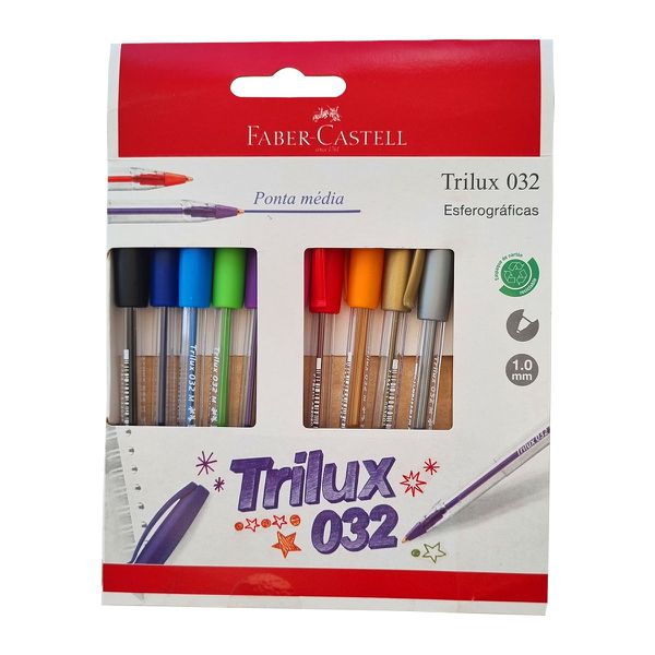 CONJUNTO 10 CANETAS ESF. TRILUX FABER CASTELL