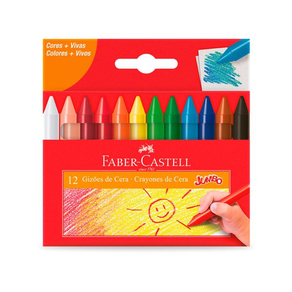 GIZÃO DE CERA - 12 CORES FABER CASTELL