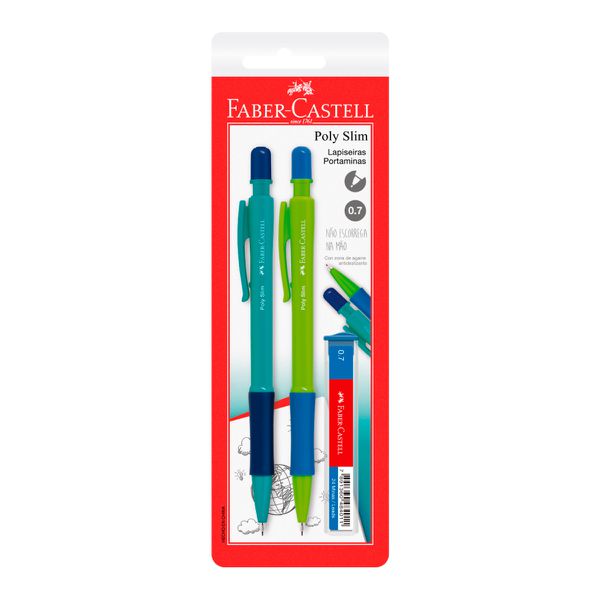 LAPISEIRA POLY SLIM 0.7MM AZ/VD FABER CASTELL