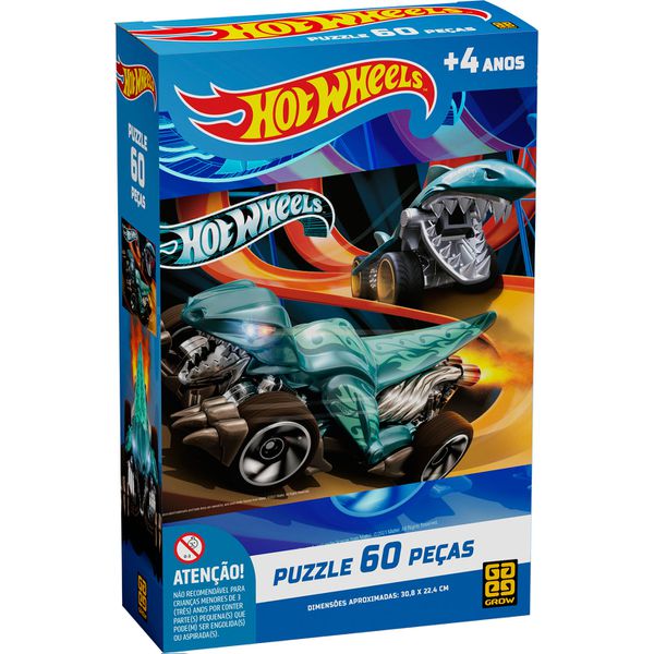 QUEBRA CABEÇA HOTWHEELS 60 PEÇAS - GROW